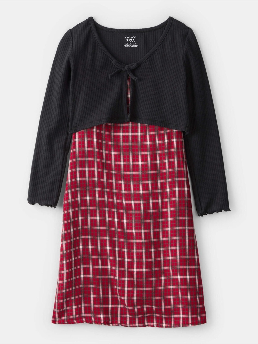 *Worn Once* Carter’s Girls Red and Black 2-Piece Plaid Dress Set, Size 14